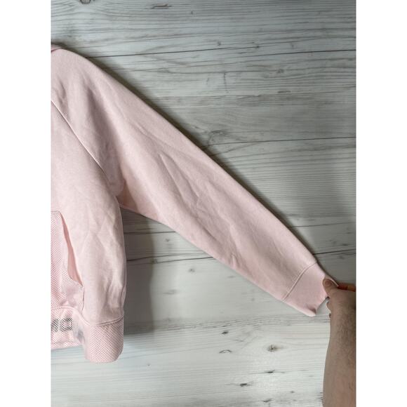 Under Armour Hoodie Womens XS Pink Rival Fleece Mesh Logo Pullover Sweatshirt - Picture 3 of 11